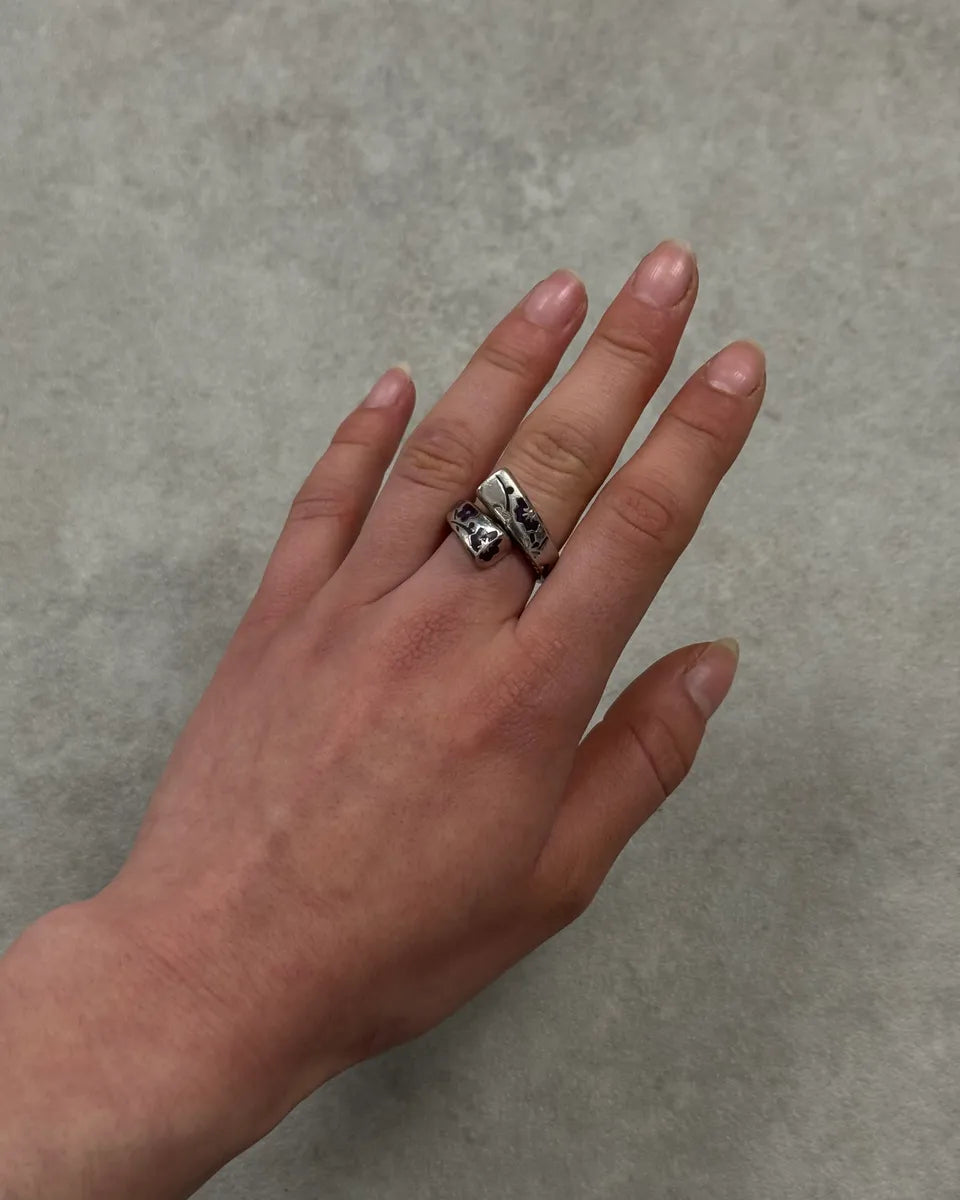 2000s Kenzo Flowers Silver Ring WbomghC 0