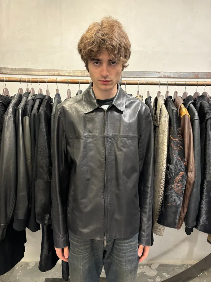 2000s Kenzo Homme Black Leather Jacket (L/XL) yGgoivZ 1