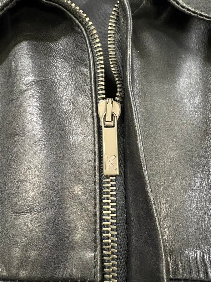 2000s Kenzo Homme Black Leather Jacket (L/XL) yGgoivZ 10