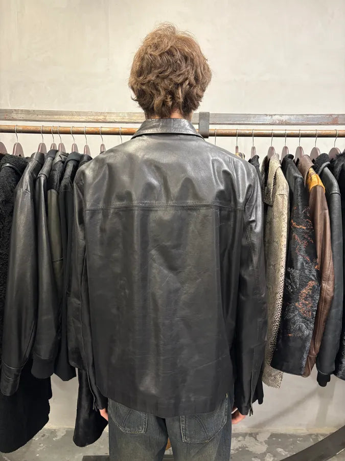 2000s Kenzo Homme Black Leather Jacket (L/XL) yGgoivZ 2