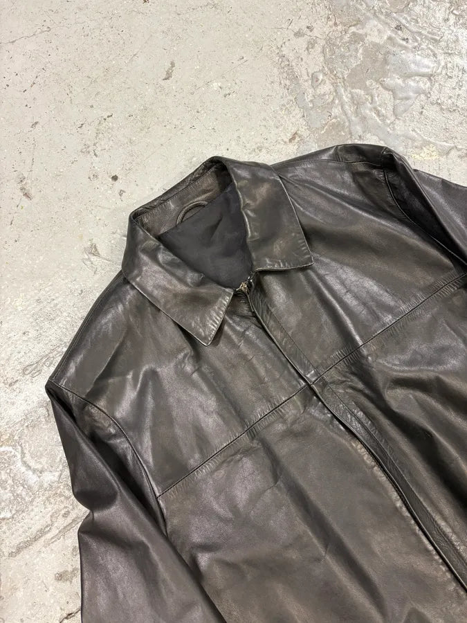 2000s Kenzo Homme Black Leather Jacket (L/XL) yGgoivZ 5