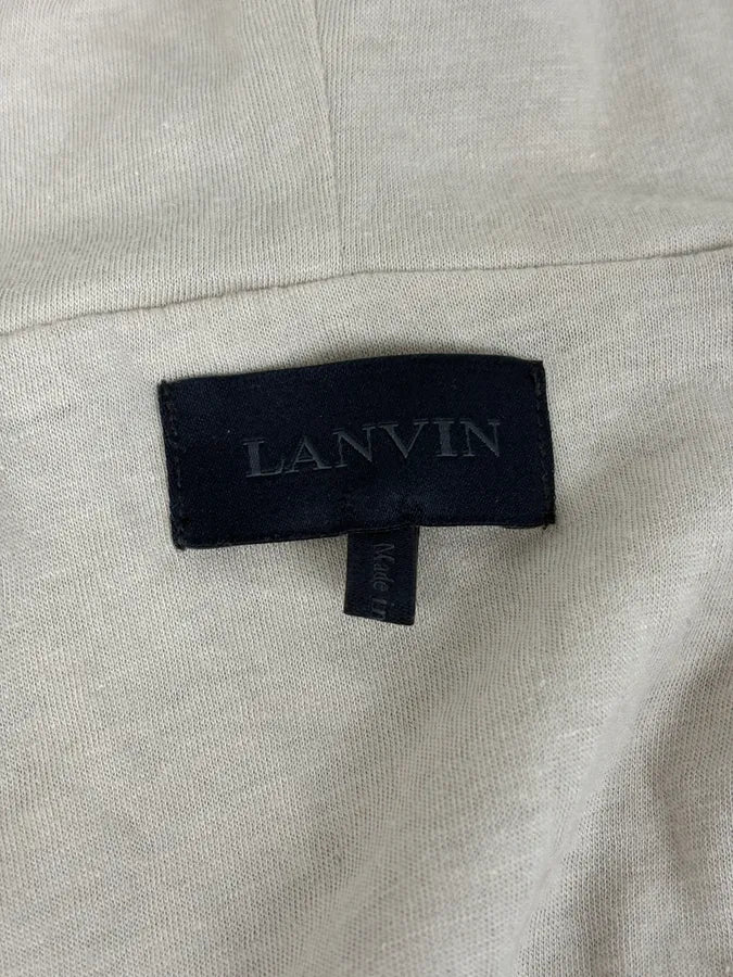 SS2020 Lanvin Beige Silk Layered Zip-up Hoodie  kQcayQU 9