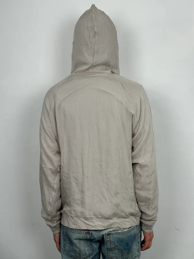 SS2020 Lanvin Beige Silk Layered Zip-up Hoodie  kQcayQU 2