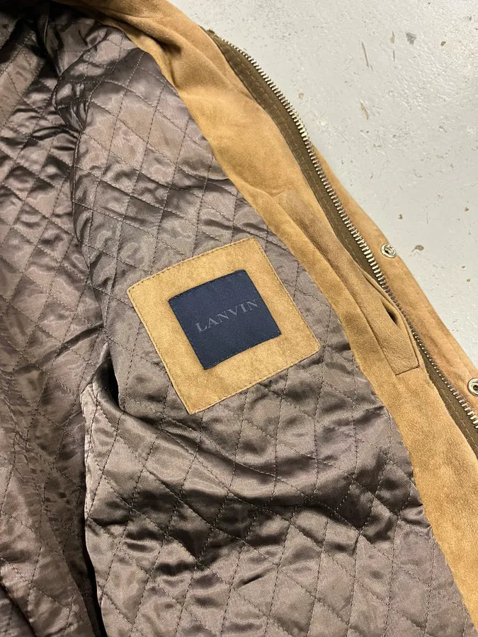2010s Lanvin Multi-Pocket Beige Suede Leather Jacket EEYmgnw 10