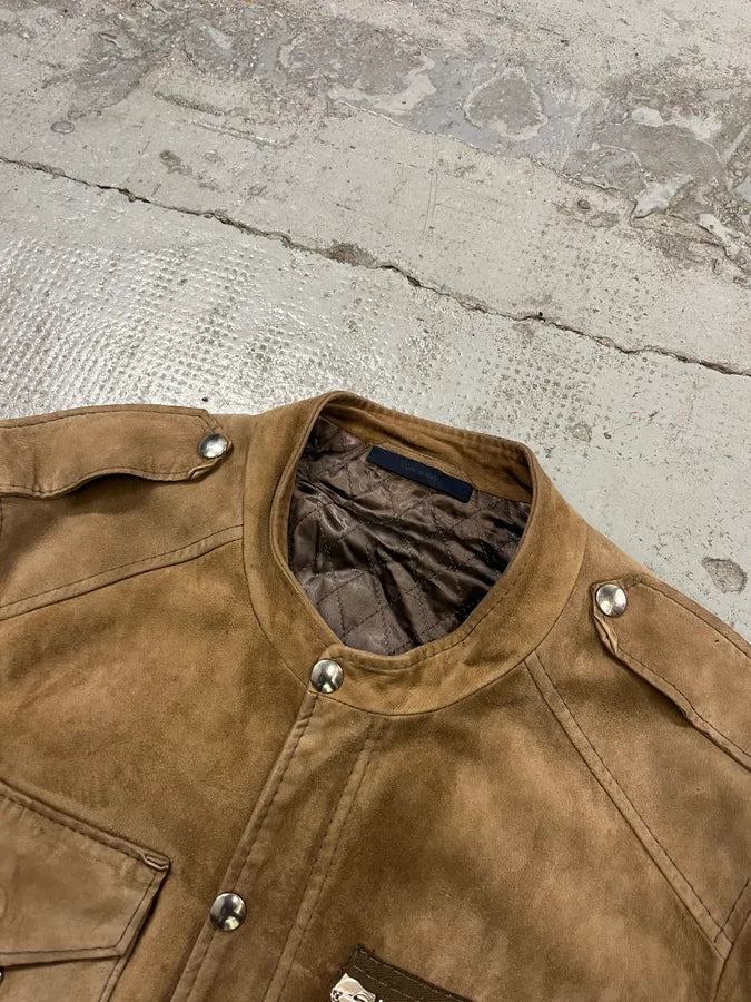 2010s Lanvin Multi-Pocket Beige Suede Leather Jacket EEYmgnw 4