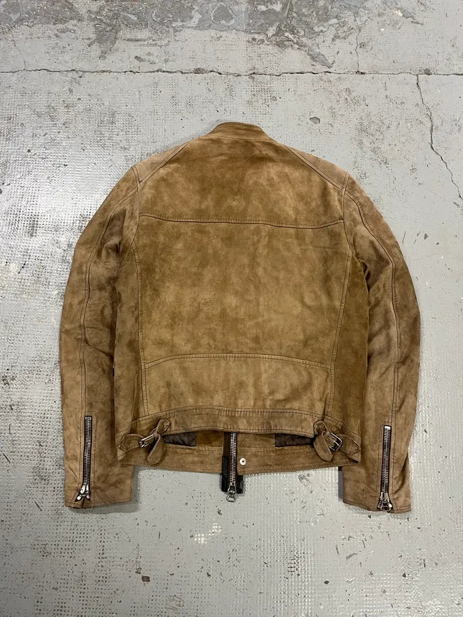 2010s Lanvin Multi-Pocket Beige Suede Leather Jacket EEYmgnw 7