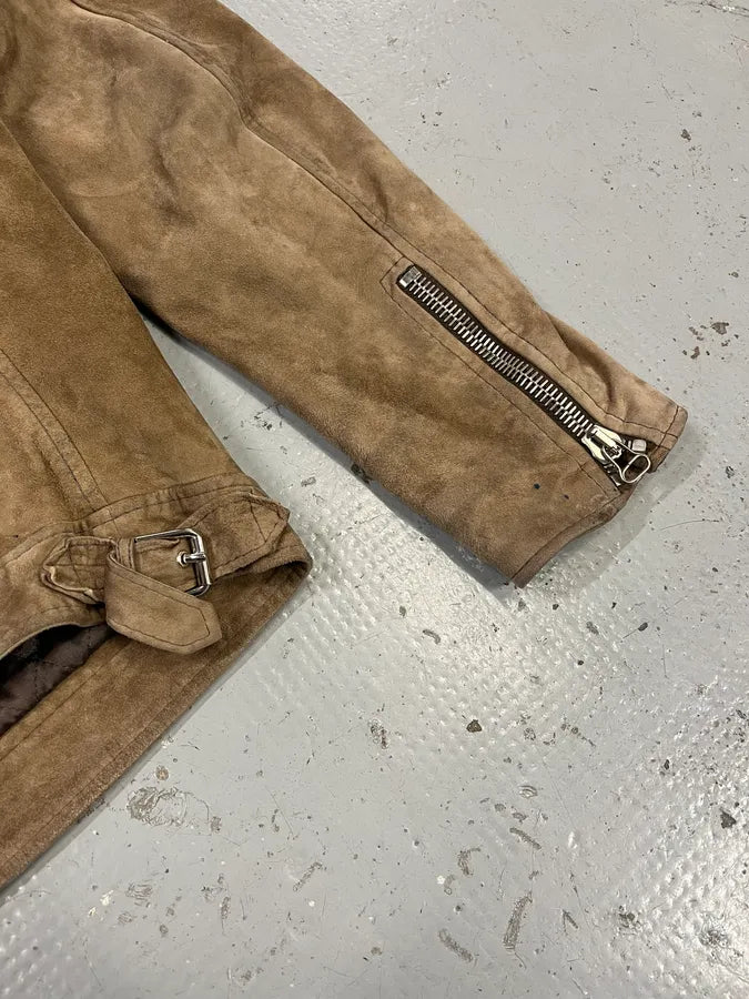 2010s Lanvin Multi-Pocket Beige Suede Leather Jacket EEYmgnw 8