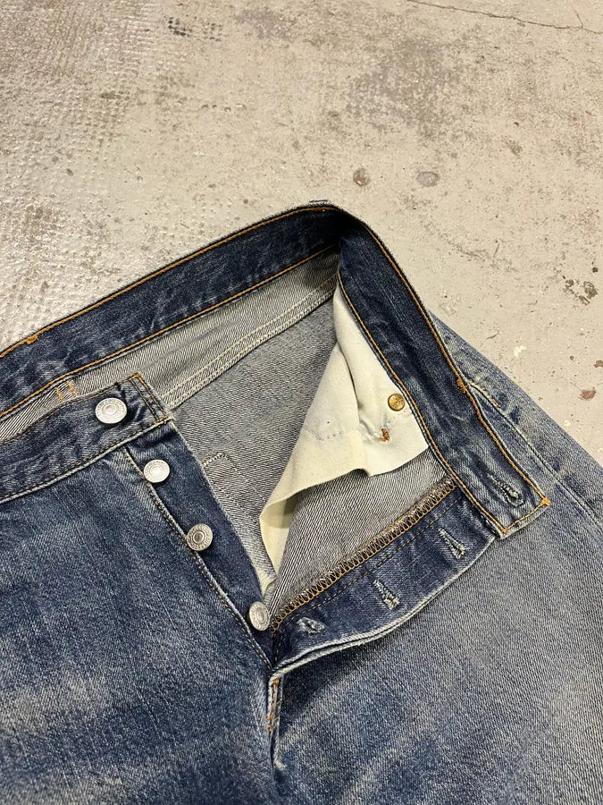 2000s Levis 501 Blue Distressed 501 Denim Jeans WjjBHbv 10
