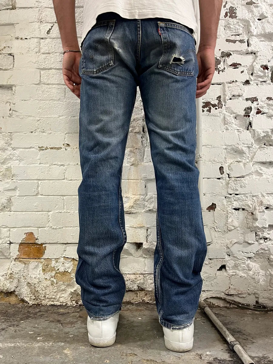 2000s Levis 501 Blue Distressed 501 Denim Jeans WjjBHbv 3