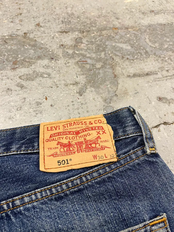 2000s Levis 501 Blue Distressed 501 Denim Jeans WjjBHbv 9