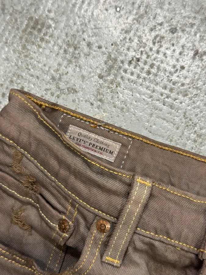 2000s Levi’s 501 Brown Distressed Pants wcKjkRB 5