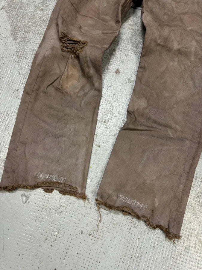 2000s Levi’s 501 Brown Distressed Pants wcKjkRB 6
