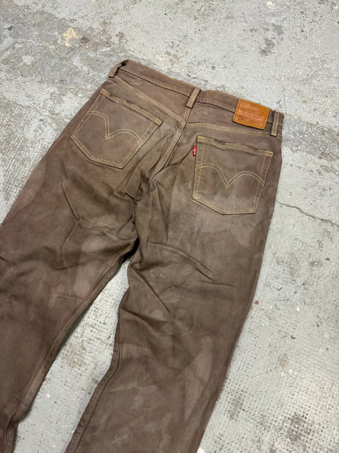 2000s Levi’s 501 Brown Distressed Pants wcKjkRB 9