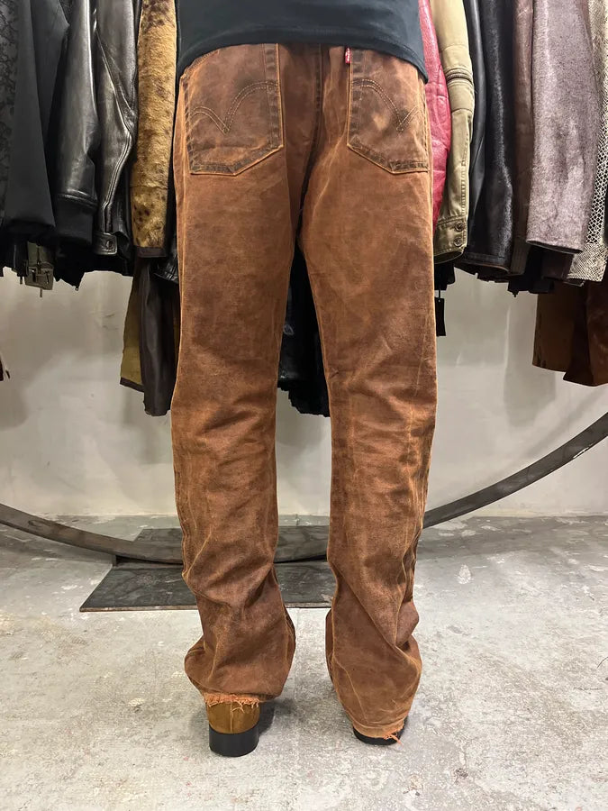 2000s Levi’s 507 Coated Faded Denim Brut Jeans (M/L) 6