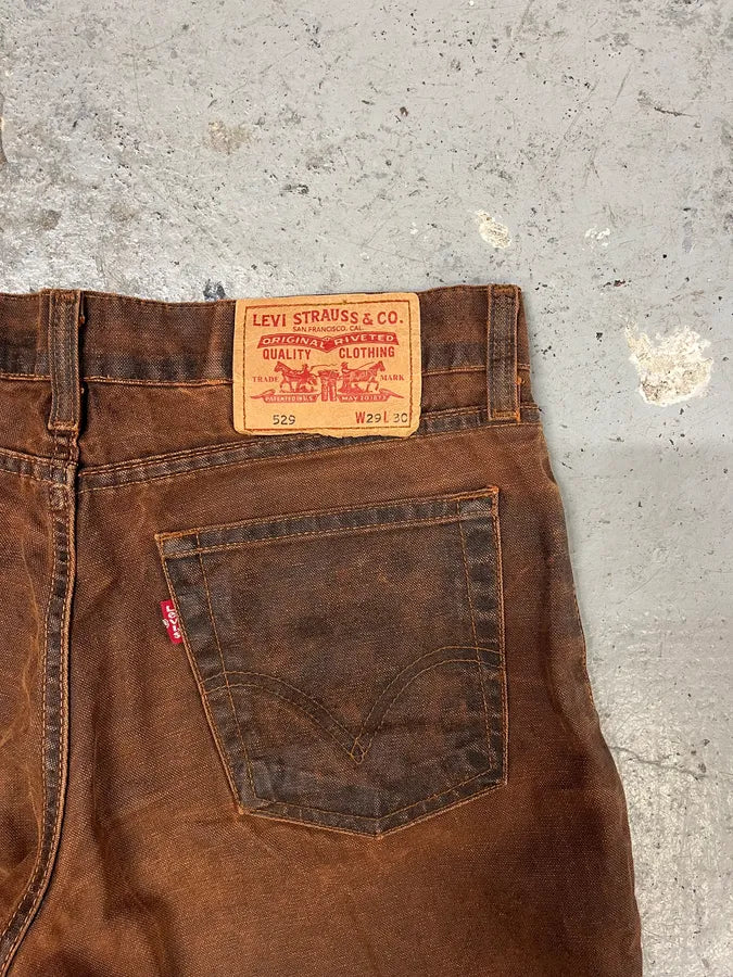 2000s Levi’s 529 Faded Orange Denim Jeans (S/M) 9