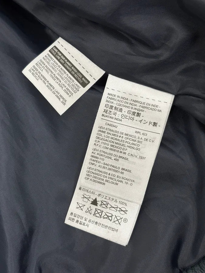 2000s Levis Black Leather Trucket Jacket  XWZrLWP 12