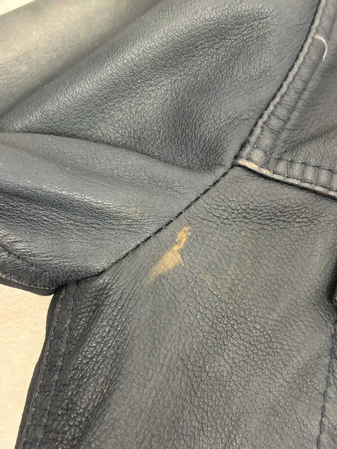 2000s Levis Black Leather Trucket Jacket  XWZrLWP 9
