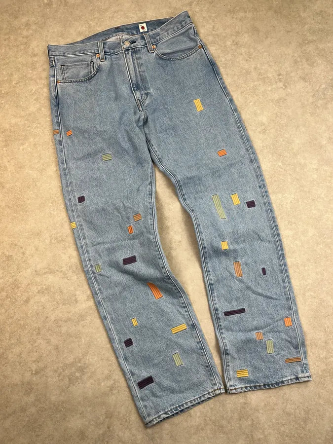 Levis Hysteric Embroidered Patch Blue Denim Jeans JyNwFyn 4