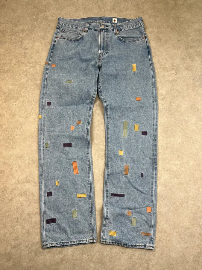 Levis Hysteric Embroidered Patch Blue Denim Jeans JyNwFyn 3