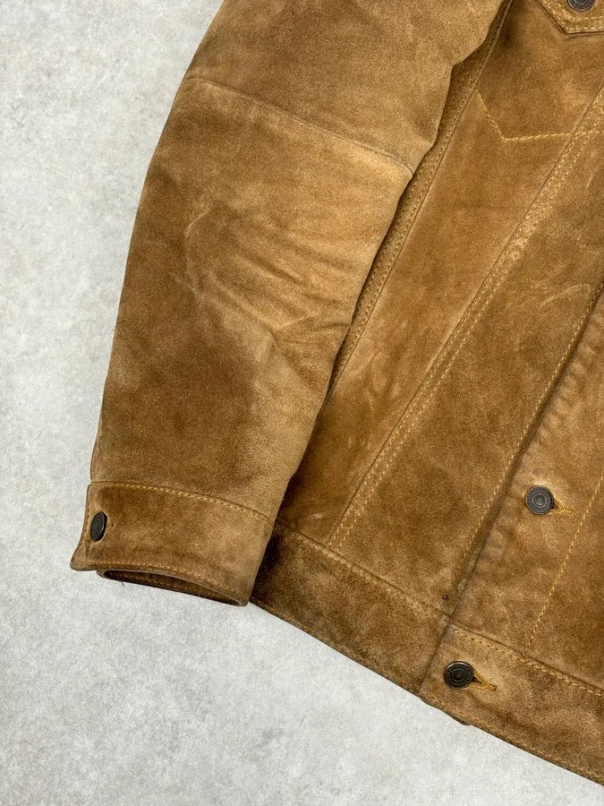 2000s Levi’s Camel Suede Leather Trucker Jacket PFMDOWT 7