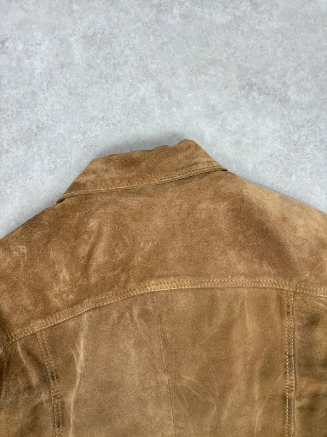2000s Levi’s Camel Suede Leather Trucker Jacket PFMDOWT 5