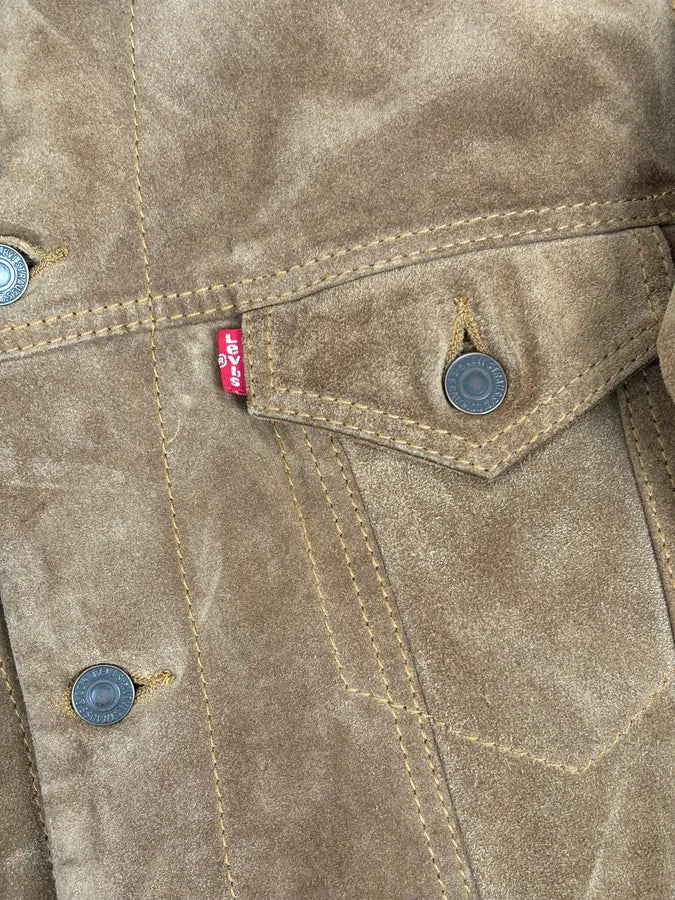 2000s Levi’s Camel Suede Leather Trucker Jacket PFMDOWT 8