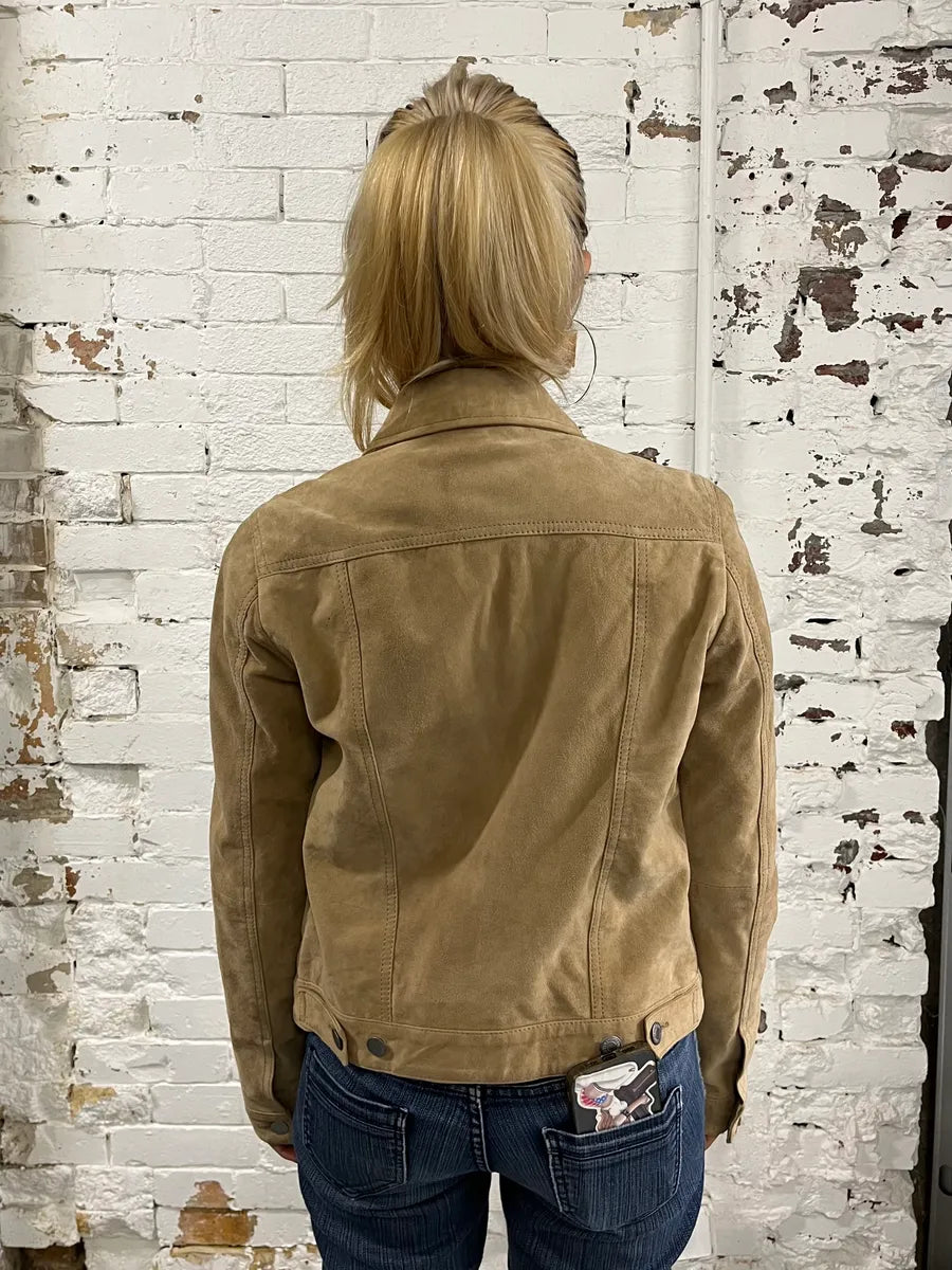 2000s Levi’s Camel Suede Leather Trucker Jacket dCnfblm 2