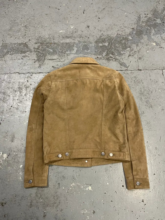 2000s Levi’s Camel Suede Leather Trucker Jacket dCnfblm 6