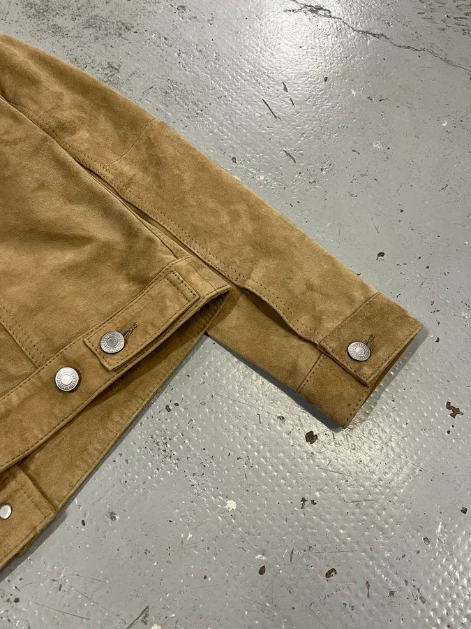 2000s Levi’s Camel Suede Leather Trucker Jacket dCnfblm 7