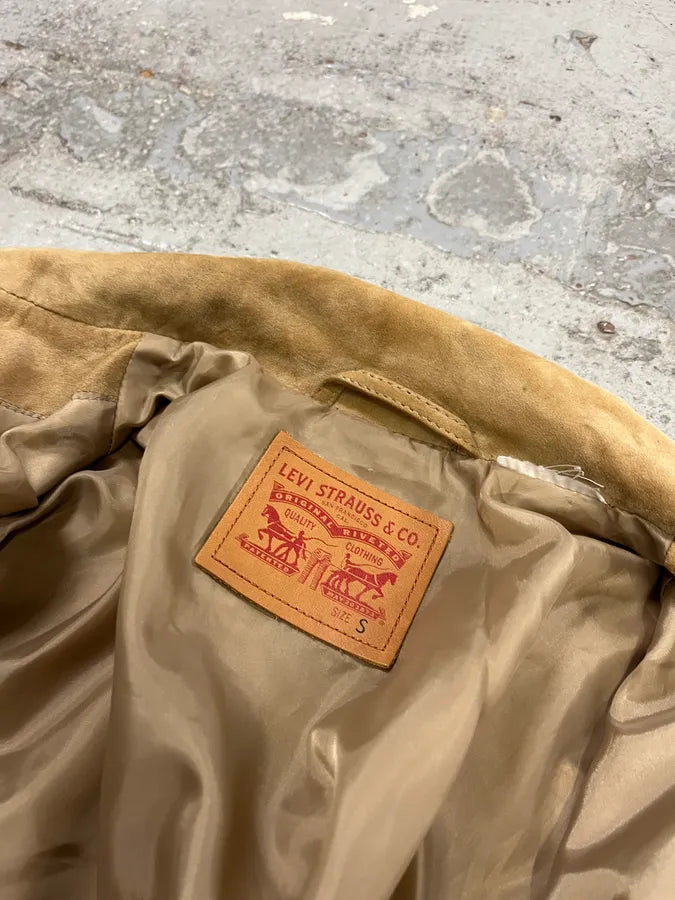 2000s Levi’s Camel Suede Leather Trucker Jacket dCnfblm 9
