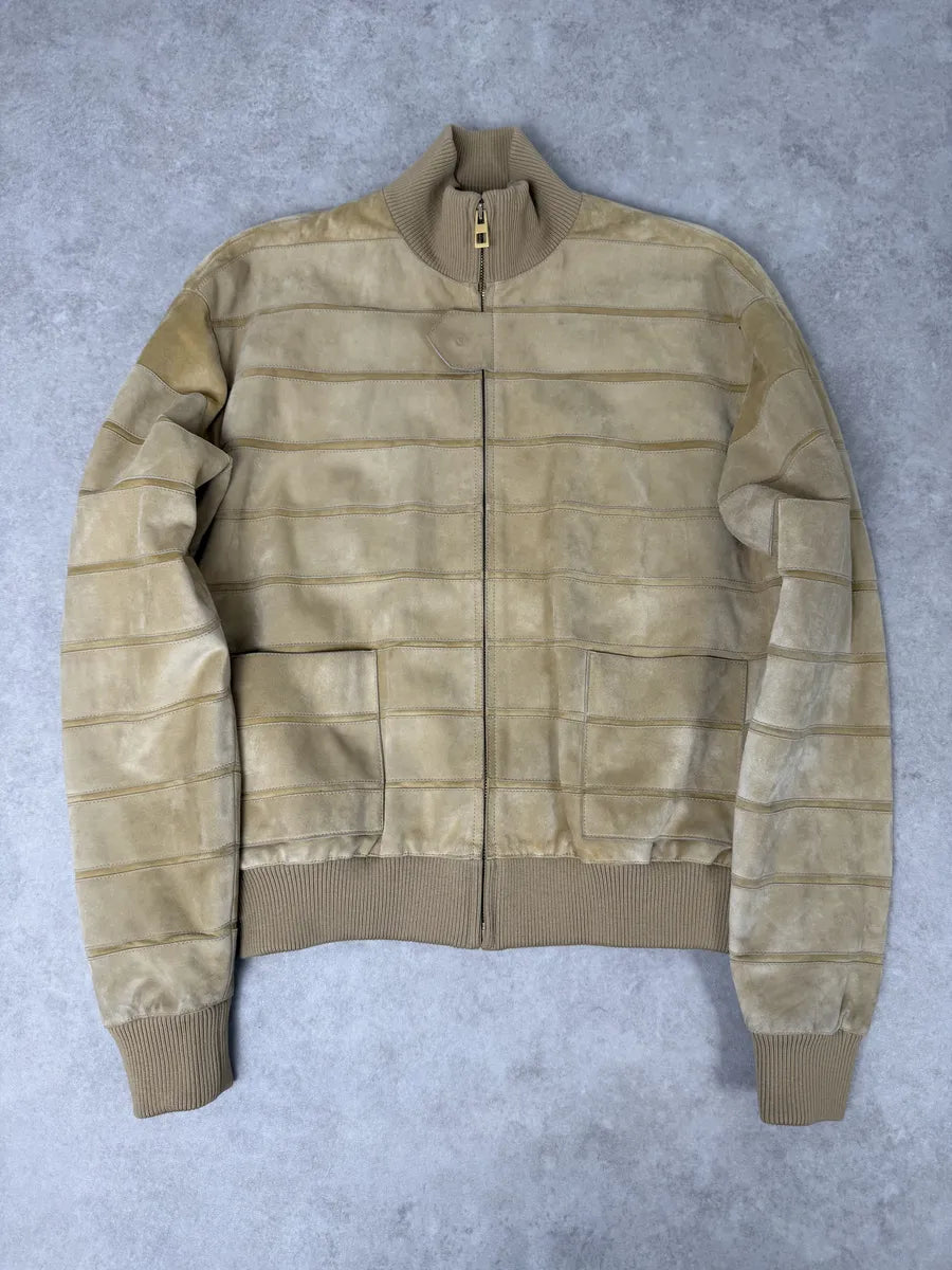 2000s Loewe Beige Premium Leather Jacket quUmMlR 0