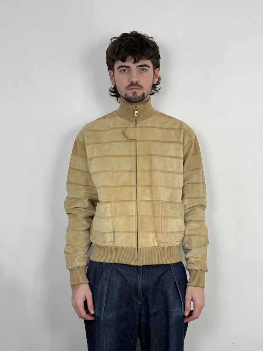 2000s Loewe Beige Premium Leather Jacket quUmMlR 2