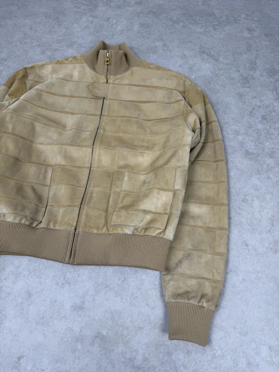 2000s Loewe Beige Premium Leather Jacket quUmMlR 8
