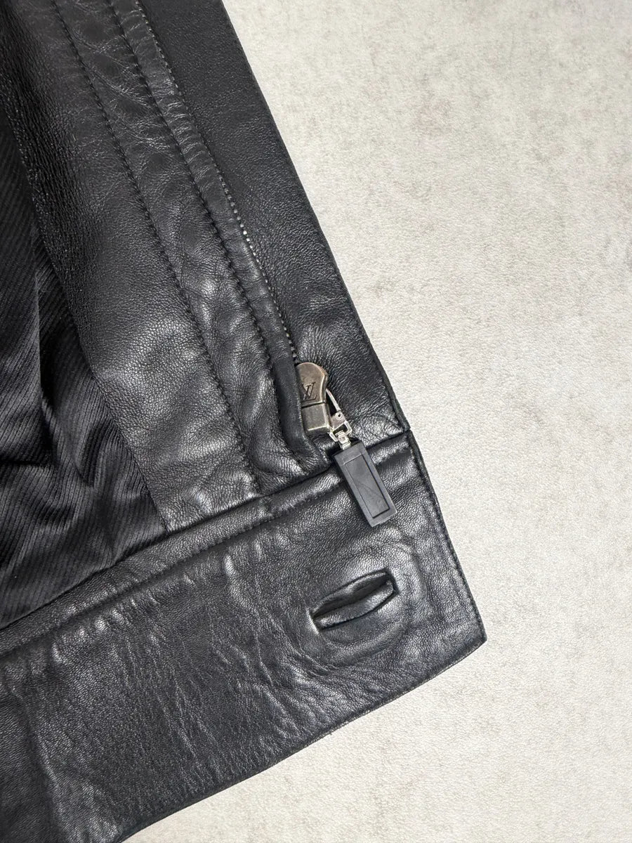 2000s Louis Vuitton Black French Classy Leather Jacket tRFKLOR 8