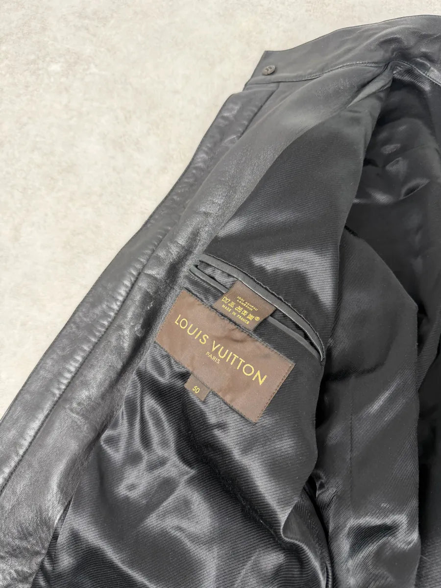 2000s Louis Vuitton Black French Classy Leather Jacket tRFKLOR 9