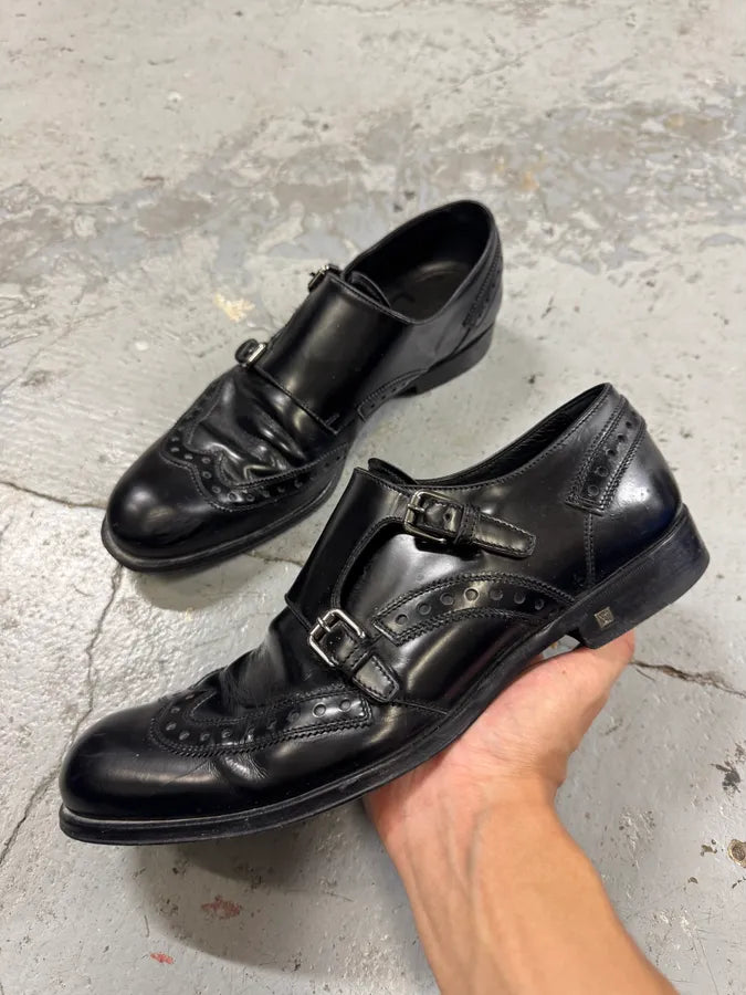 2000s Louis Vuitton Black Leather Loafers Straps Shoes HfAMTrK 2