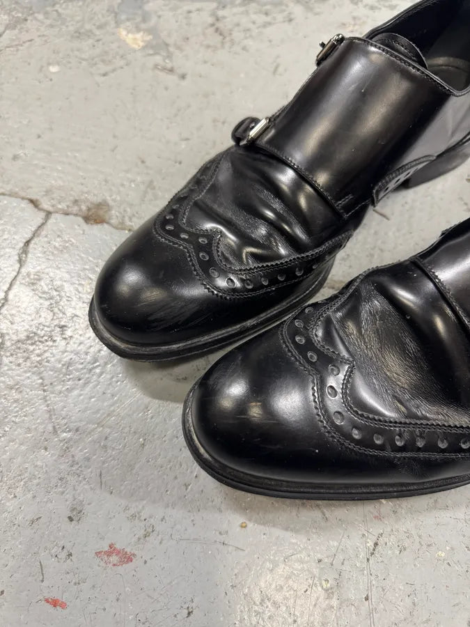 2000s Louis Vuitton Black Leather Loafers Straps Shoes HfAMTrK 7