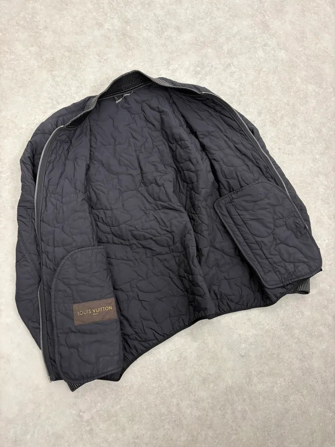 Louis Vuitton Black Quilted Nylon Bomber Jacket dkdRCGa 6