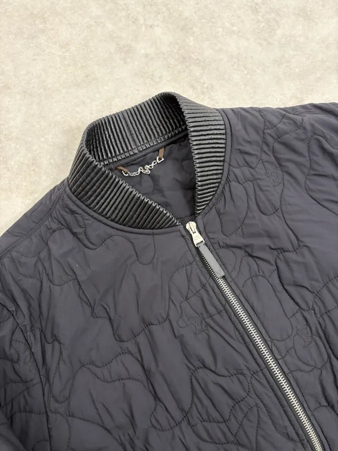 Louis Vuitton Black Quilted Nylon Bomber Jacket dkdRCGa 4