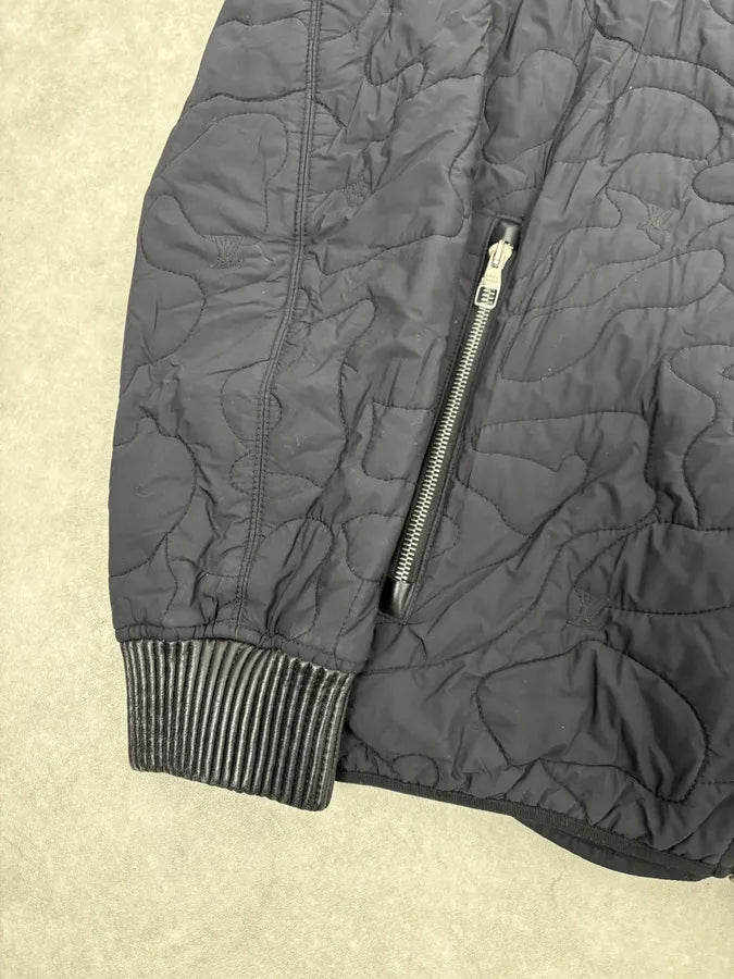 Louis Vuitton Black Quilted Nylon Bomber Jacket dkdRCGa 7