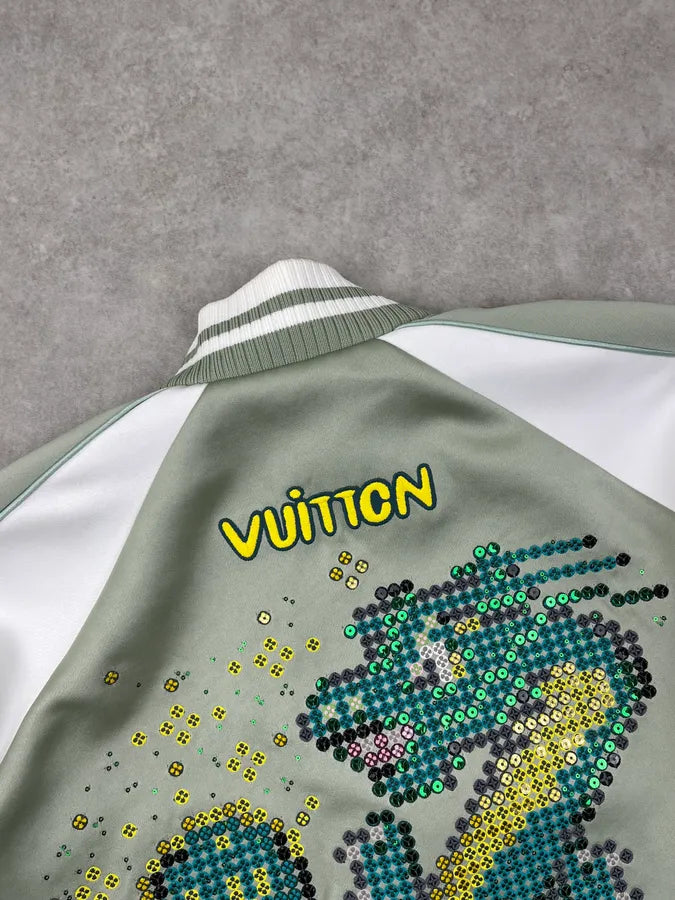 SS2024 Louis Vuitton Jade Green Dragon Light Varsity Jacket YKGmifn 6