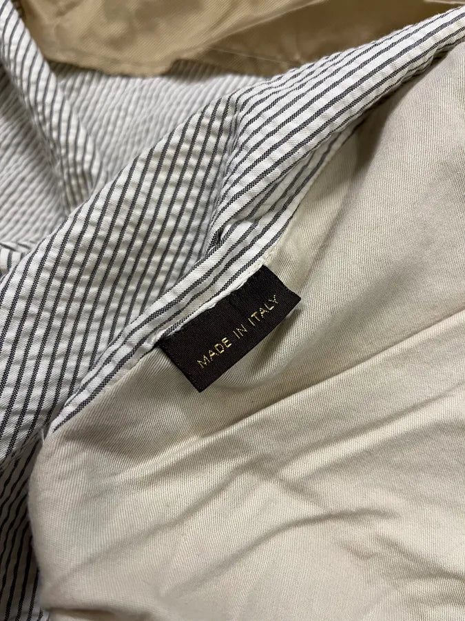 2000s Louis Vuitton Striped Classy Beige Hybrid Leather Jacket TSVtRlJ 11