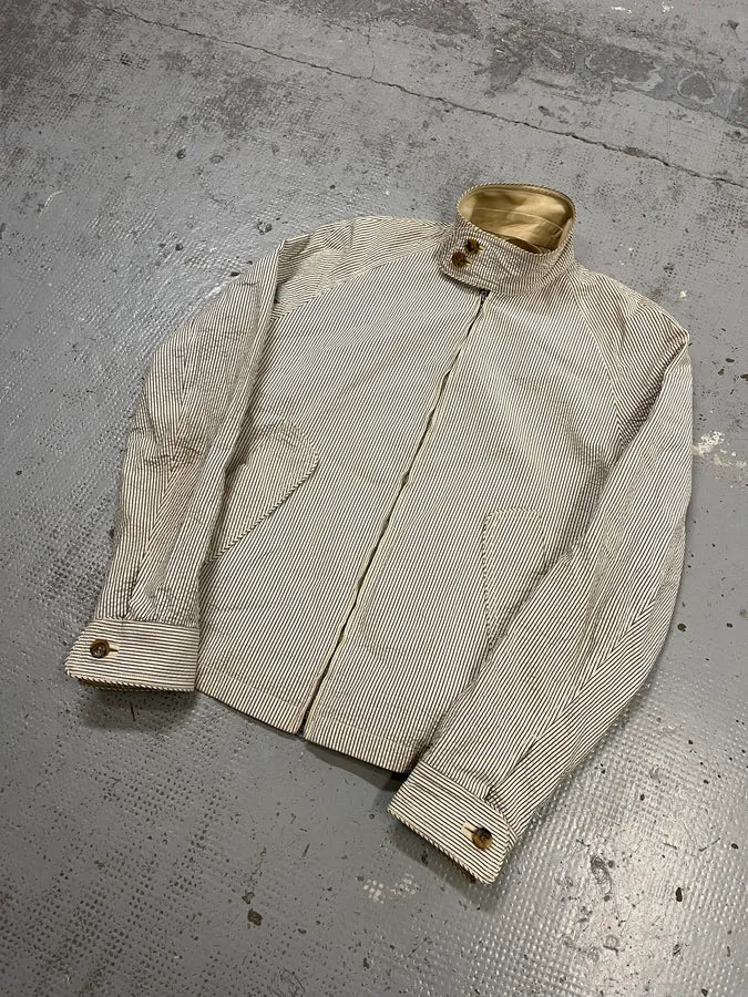 2000s Louis Vuitton Striped Classy Beige Hybrid Leather Jacket TSVtRlJ 3