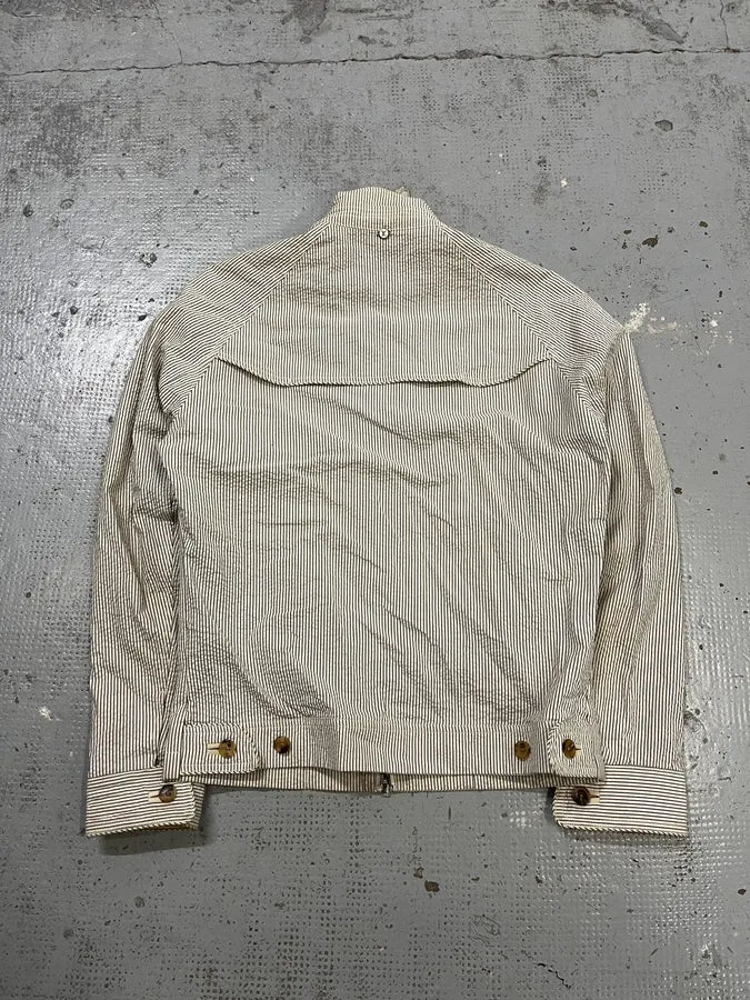 2000s Louis Vuitton Striped Classy Beige Hybrid Leather Jacket TSVtRlJ 6