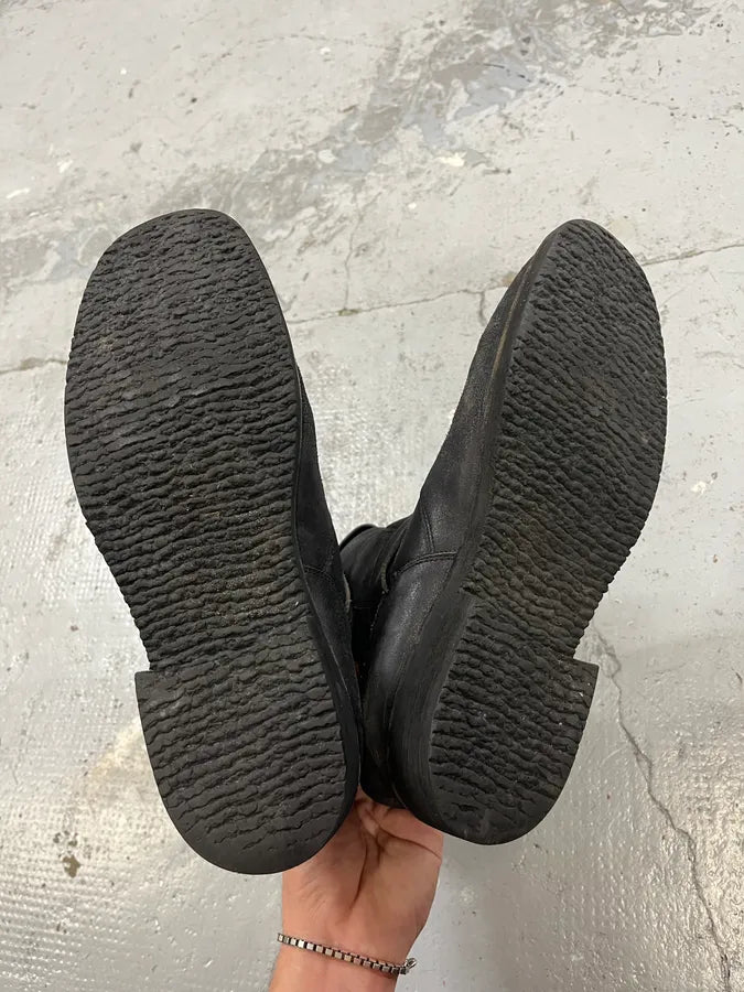 2000s Maison Margiela Black Leather Biker Straps Boots RKCwUGi 5