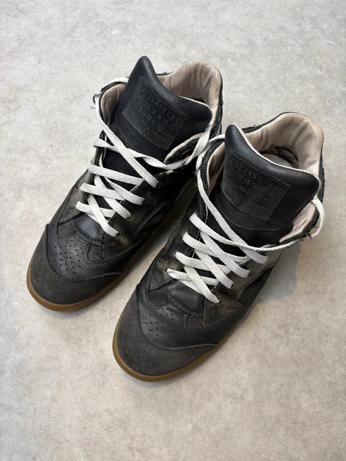 2000s Maison Margiela Black Leather High-Top Sneakers KeQvATy 2