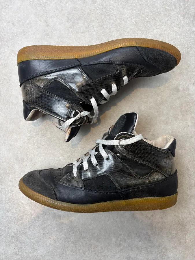 2000s Maison Margiela Black Leather High-Top Sneakers KeQvATy 3