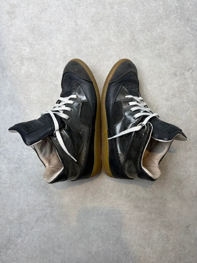 2000s Maison Margiela Black Leather High-Top Sneakers KeQvATy 5
