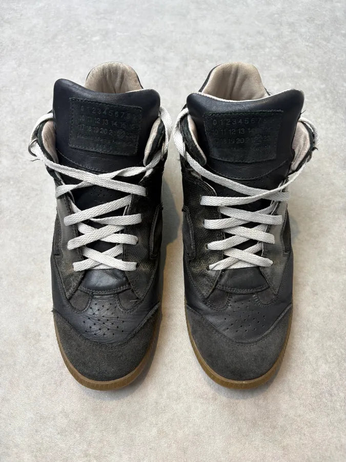 2000s Maison Margiela Black Leather High-Top Sneakers KeQvATy 1