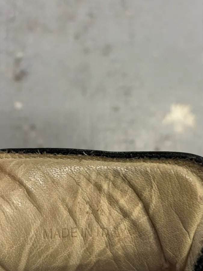 2000s Maison Margiela Black Leather Replica Low-Top Sneakers cxToHHF 8